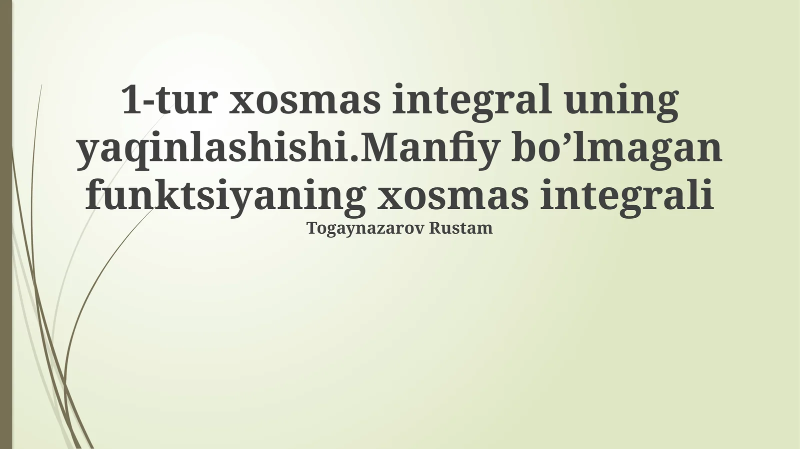 Integral taqqoslash mezonlari
