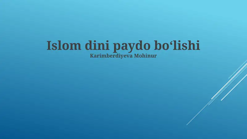Islom dini paydo boʻlishi