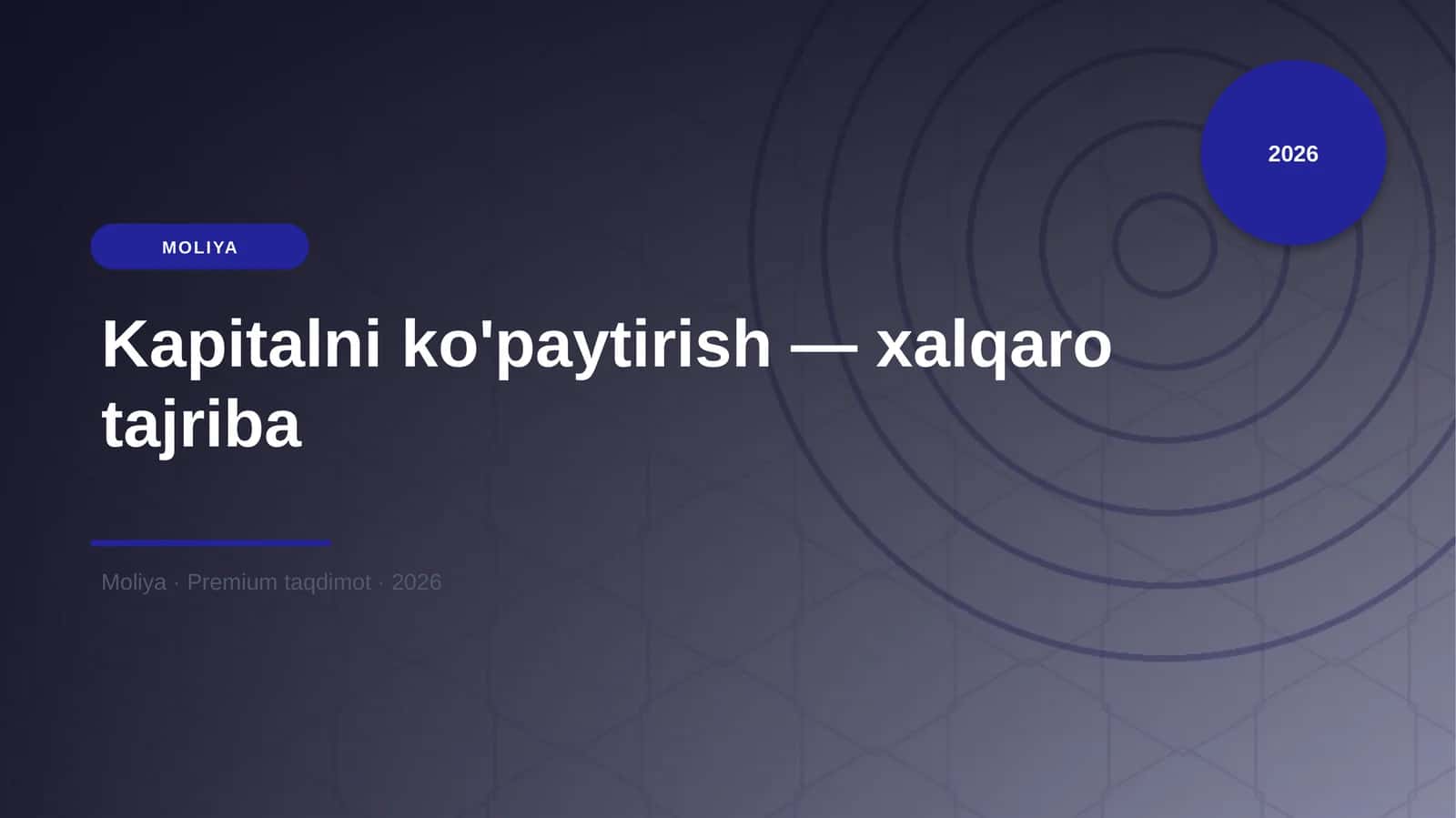 Kapitalni ko'paytirish — xalqaro tajriba