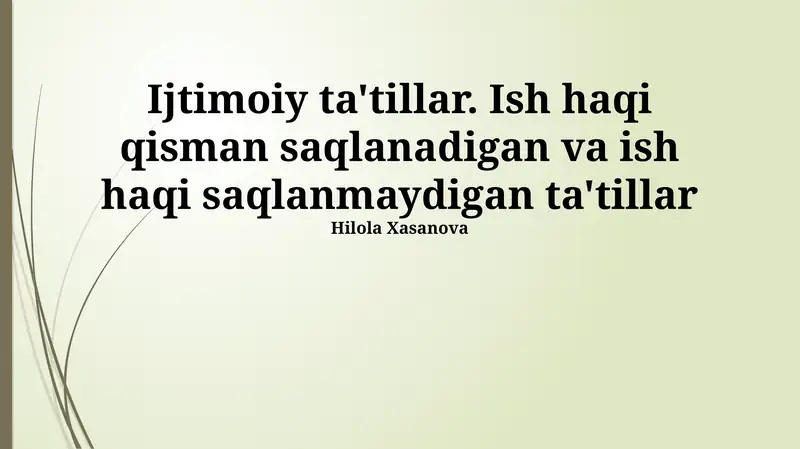 Milliy bayramlar va ularning ahamiyati