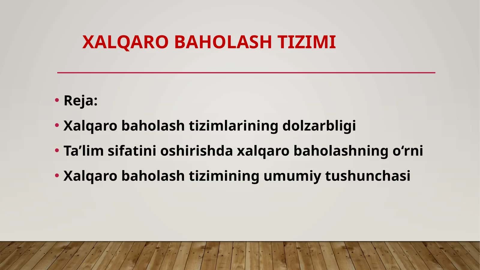 Xalqaro baholash tizimi