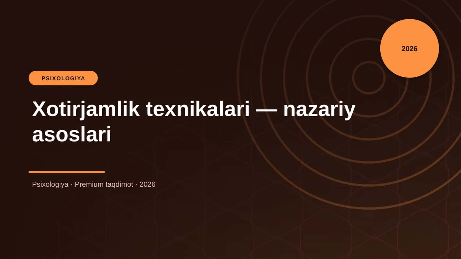 Xotirjamlik texnikalari — nazariy asoslari