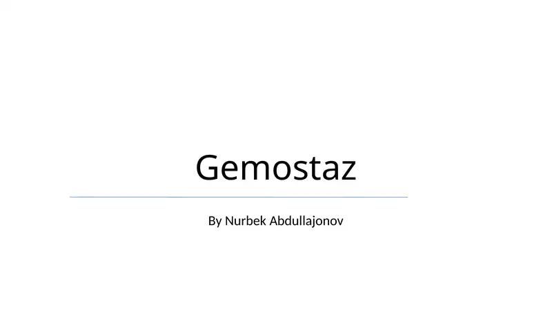 Gemostaz