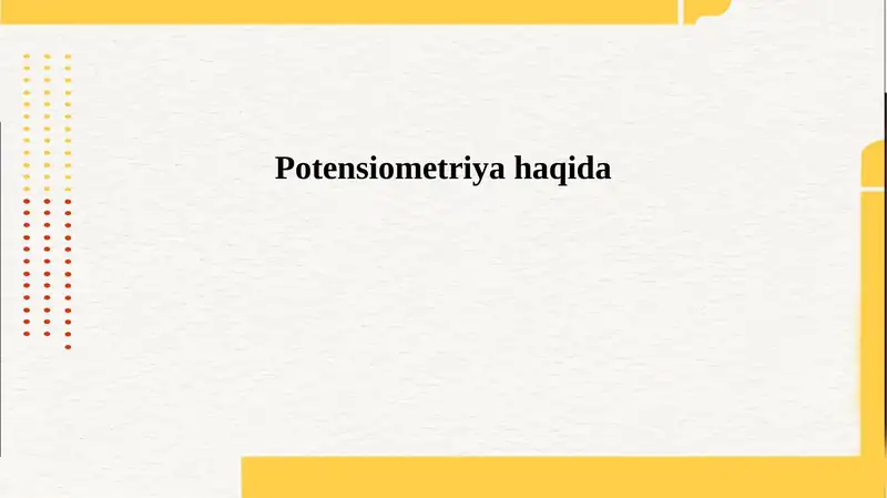 Potensiometriya haqida