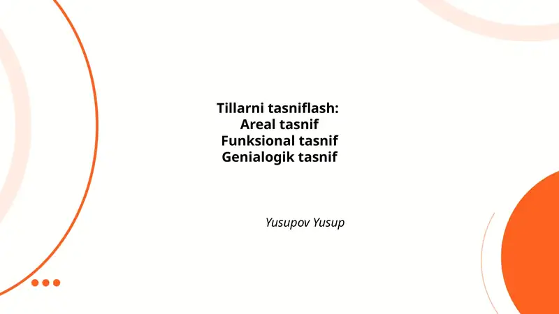 Tillarni tasniflash