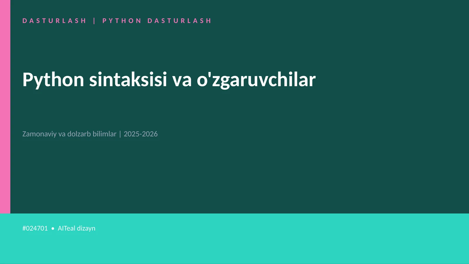 DASTURLASH | PYTHON DASTURLASH