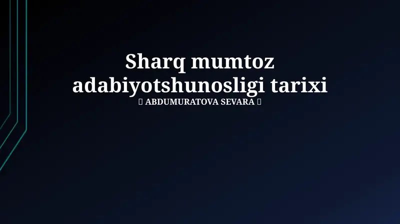 Sharq mumtoz adabiyotshunosligi tarixi