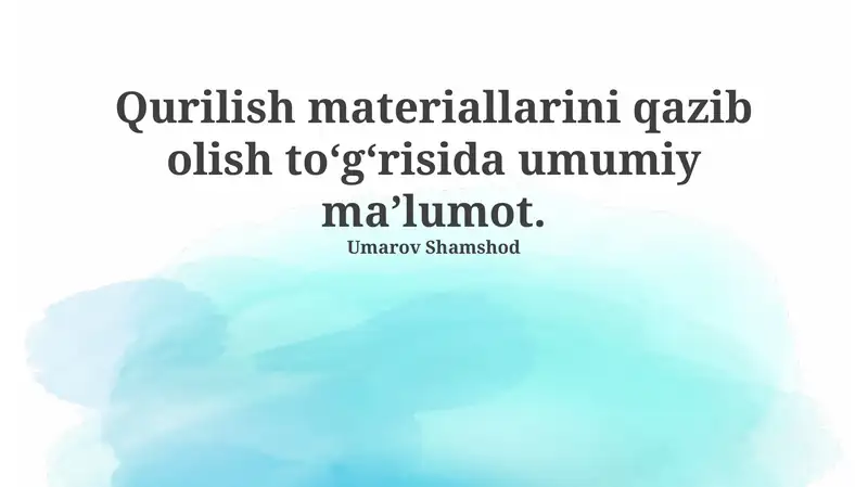 Qurilish materiallari