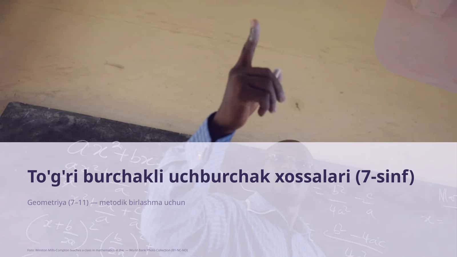To'g'ri burchakli uchburchak xossalari (7-sinf)