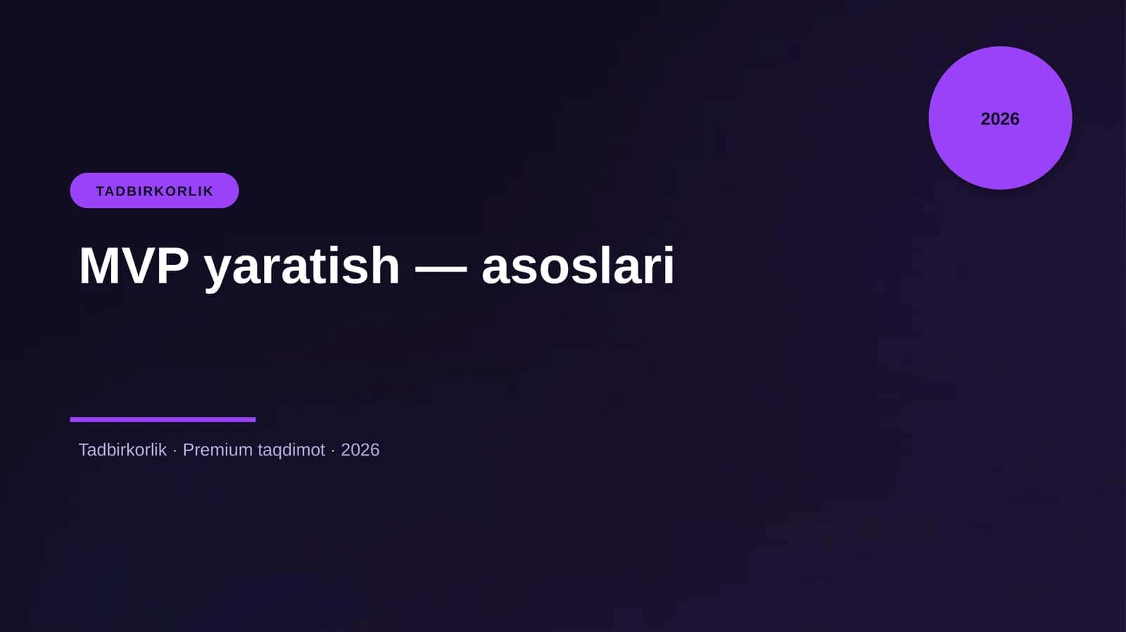 MVP yaratish — asoslari