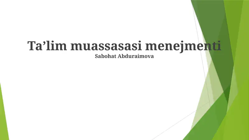 Taʼlim muassasasi menejmenti