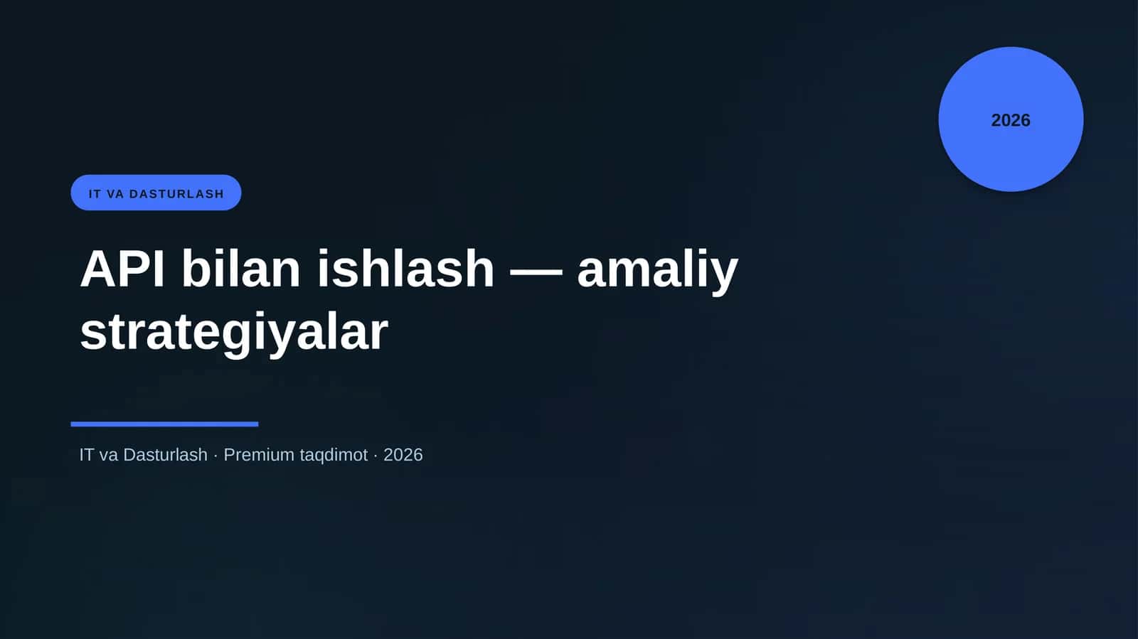 API bilan ishlash — amaliy strategiyalar