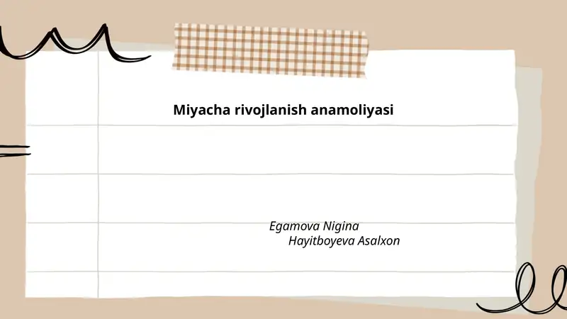 Miyacha rivojlanish anamoliyasi