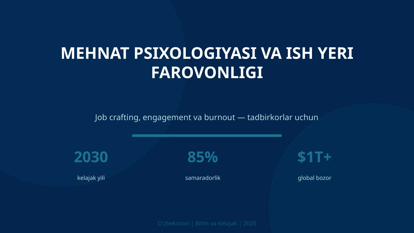 MEHNAT PSIXOLOGIYASI VA ISH YERI FAROVONLIGI