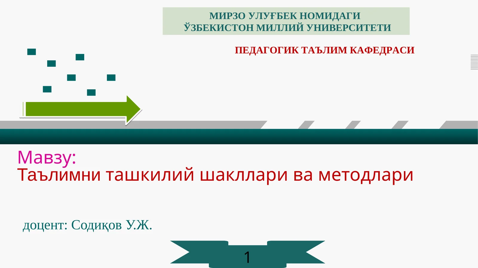 Таълимни ташкилий шакллари ва методлари