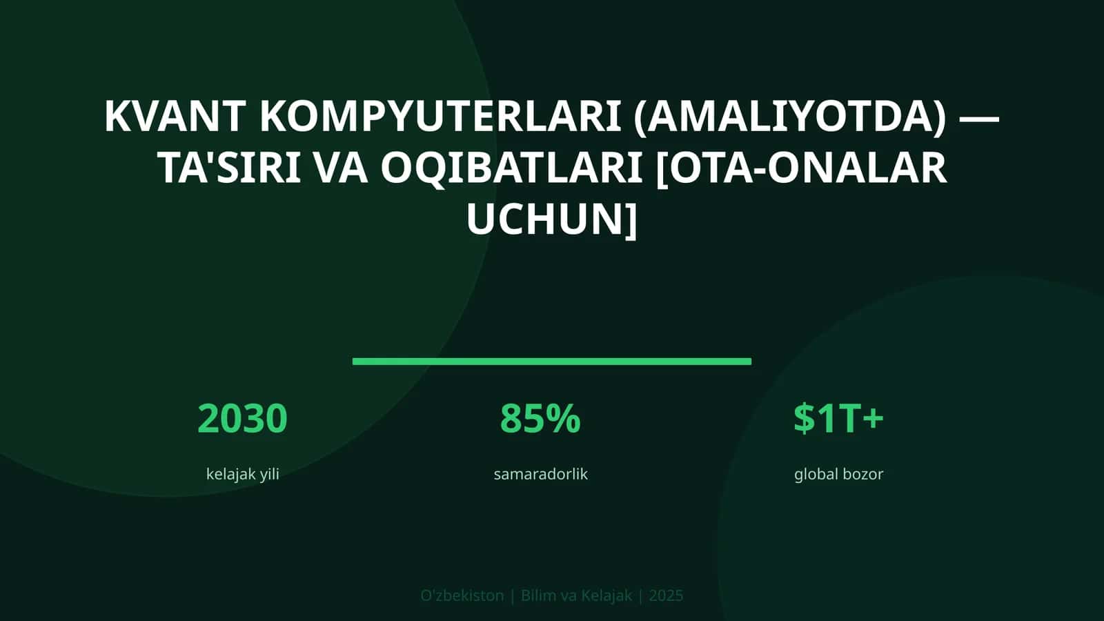 Kvant kompyuterlari (amaliyotda) — ta'siri va oqibatlari [ota-onalar uchun]