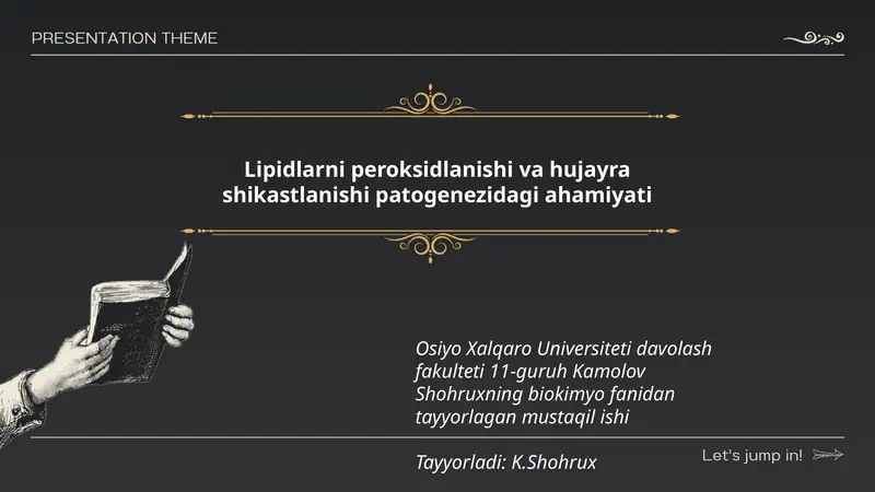 Lipidlarni peroksidlanishi va hujayra shikastlanishi patogenezidagi ahamiyati