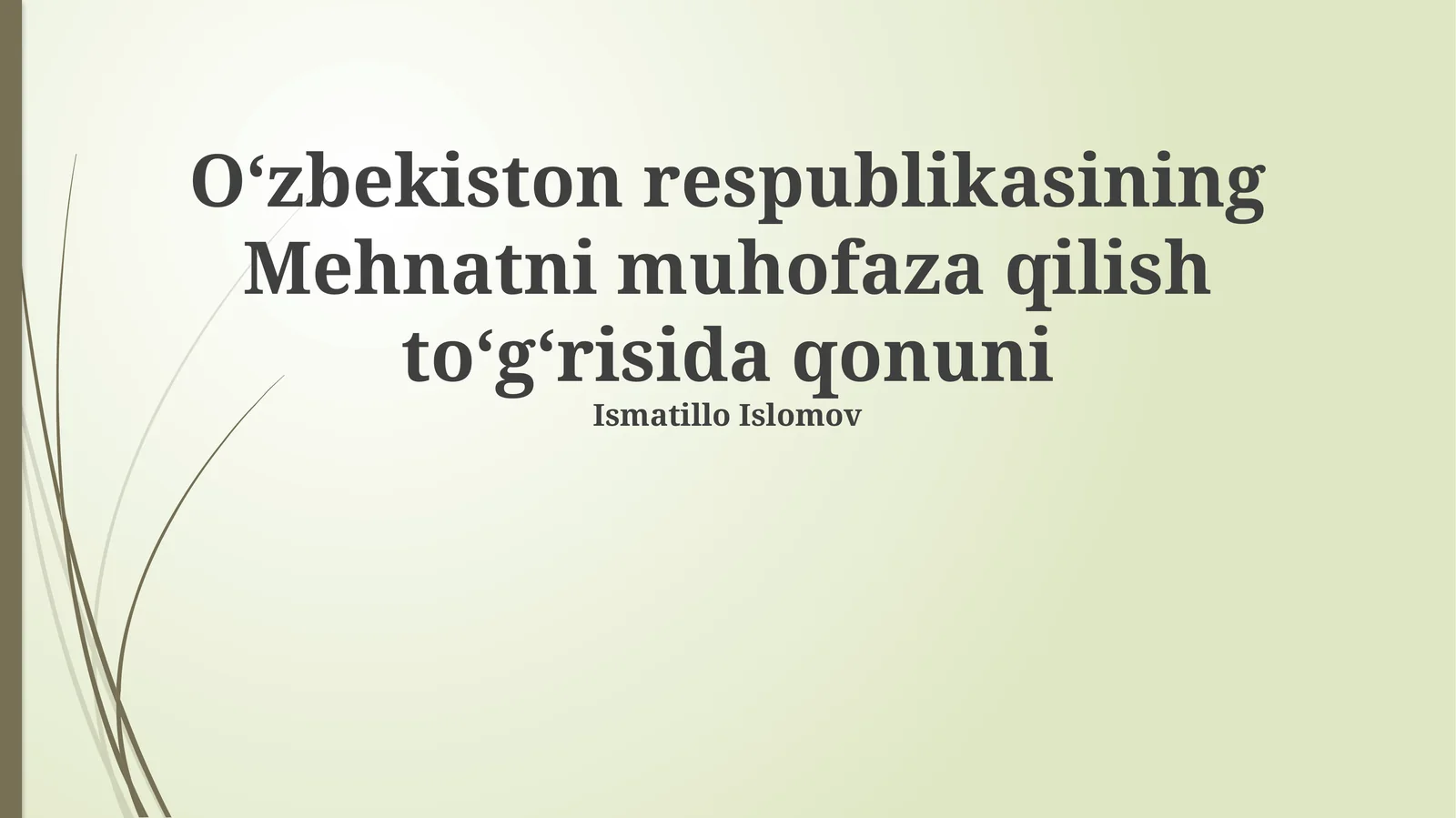 Mehnatni muhofaza qilish toʻgʻrisida qonuni