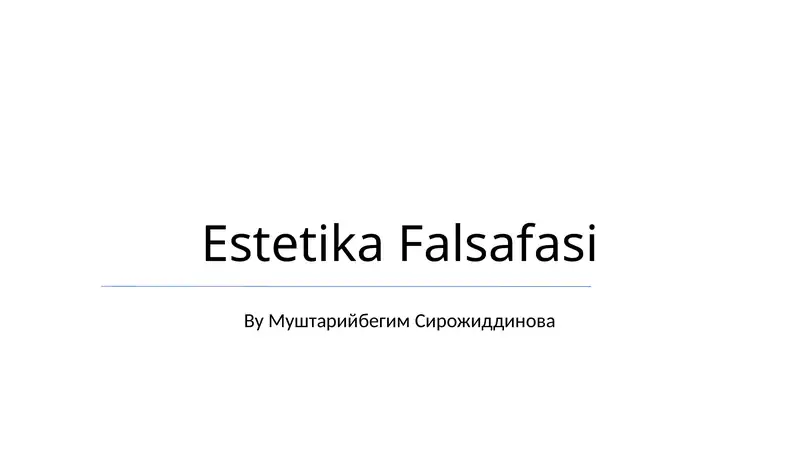 Estetika Falsafasi