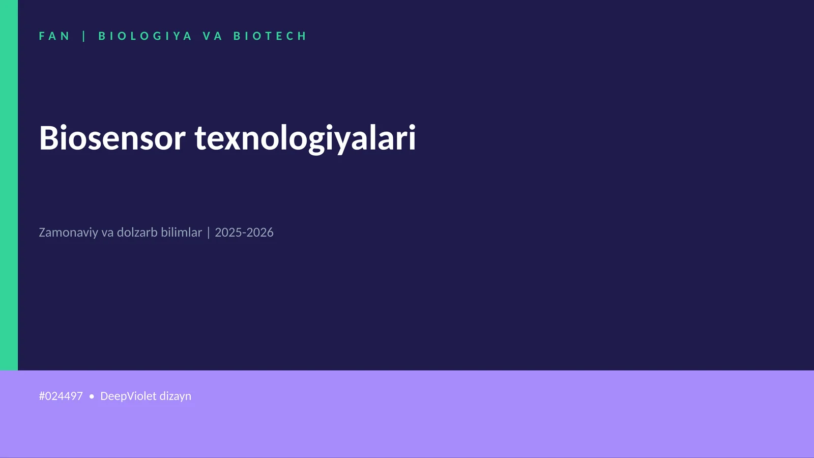 Biosensor texnologiyalari