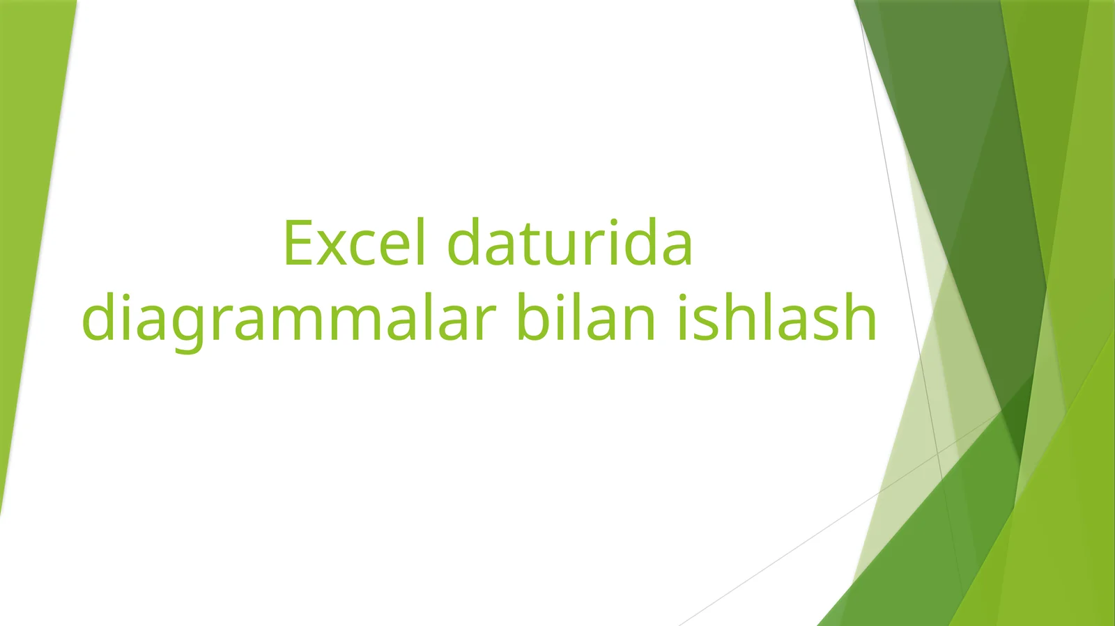 Excel daturida diagrammalar bilan ishlash