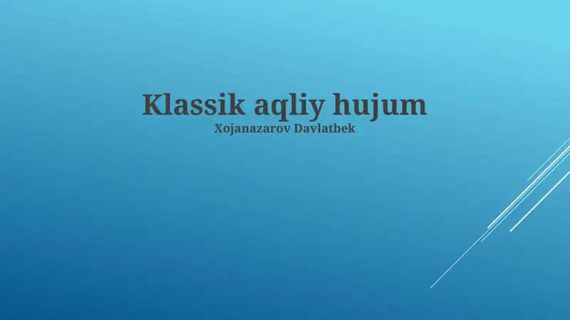 Klassik aqliy hujum