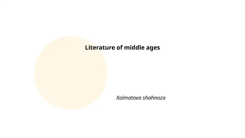 Literature of middle ages