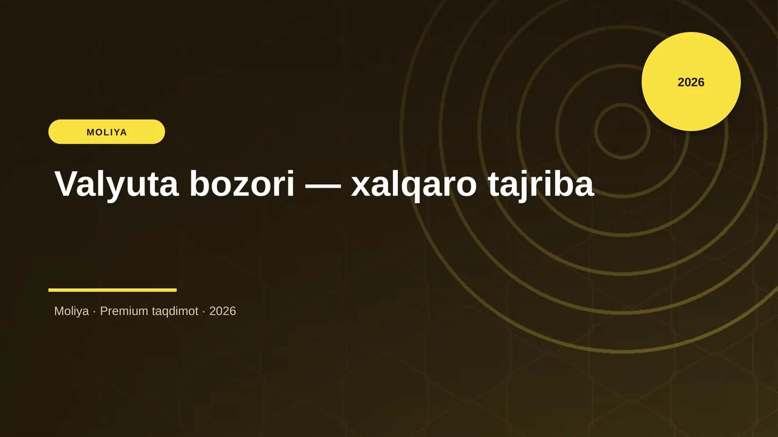 Valyuta bozori — xalqaro tajriba