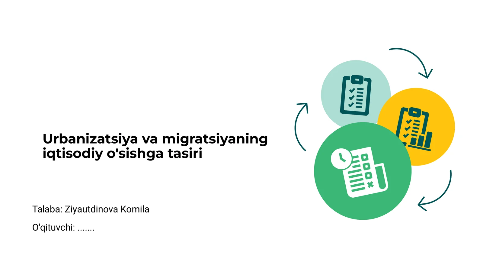Urbanizatsiya va migratsiyaning iqtisodiy o'sishga tasiri