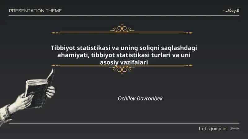 Tibbiyot statistikasi va uning soliqni saqlashdagi ahamiyati