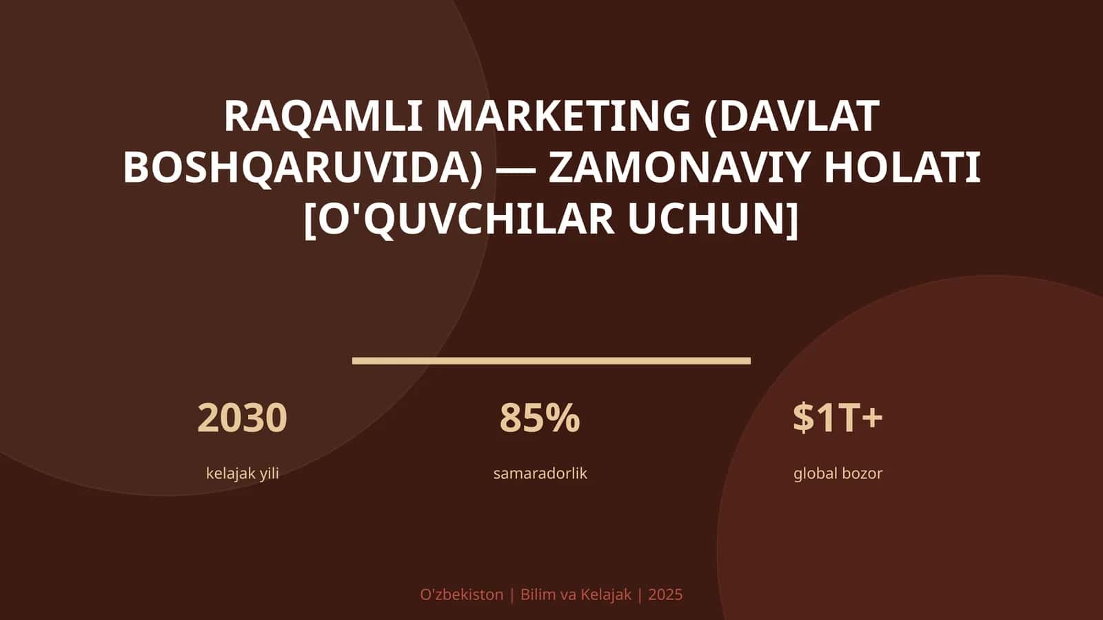 Raqamli marketing (davlat boshqaruvida) — zamonaviy holati [o'quvchilar uchun]