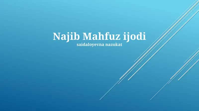 Najib Mahfuz ijodi