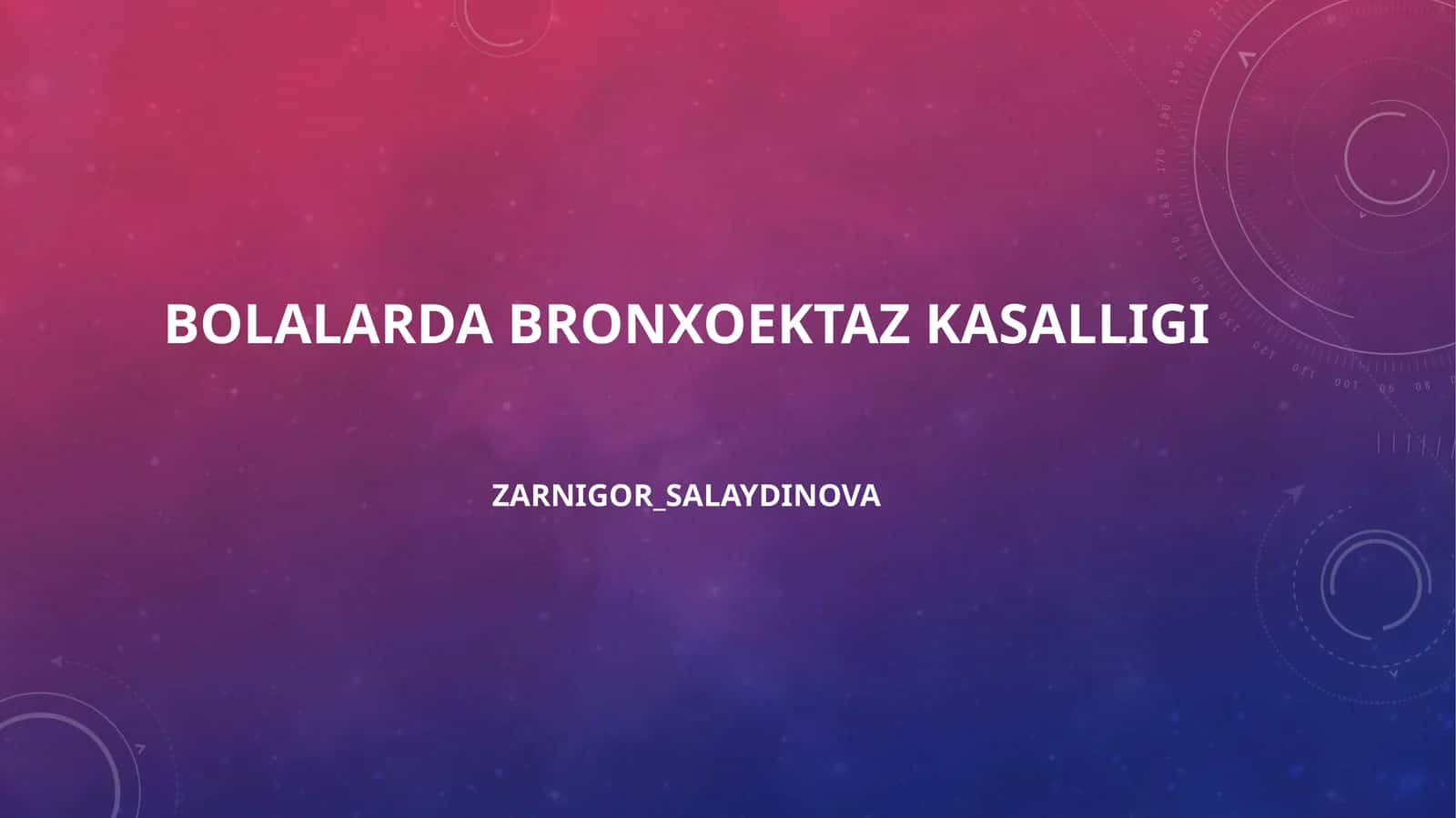Bollarda bronxoektaz kasalligi