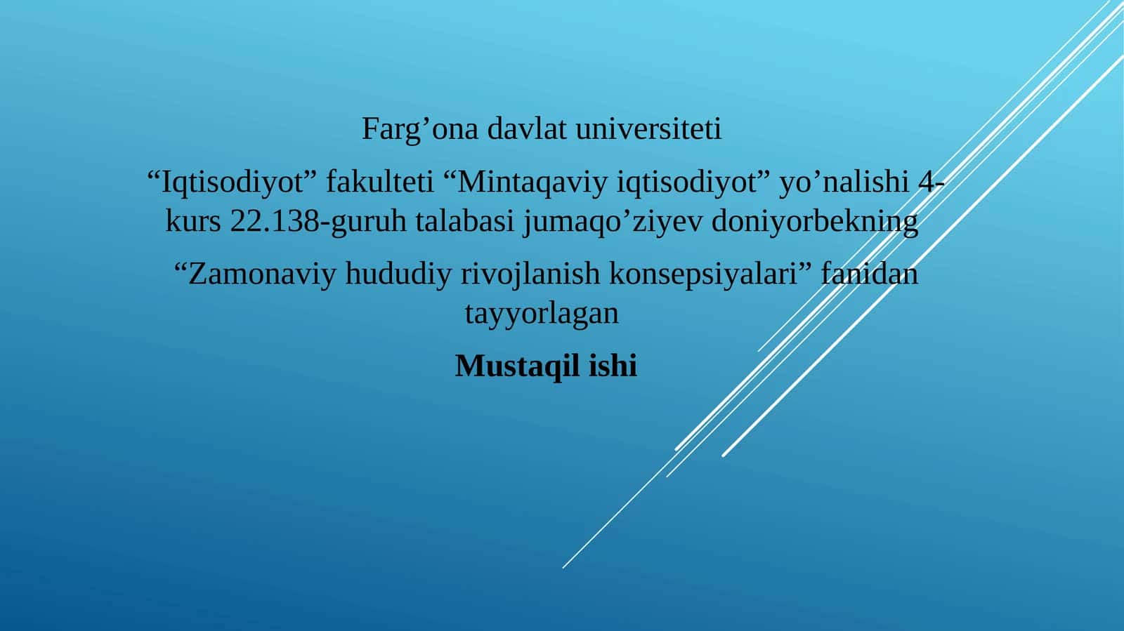 Zamonaviy hudud iqtisodiyatida