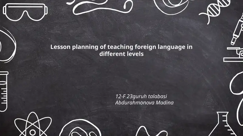 Lesson Planning of Teaching Foreign Language