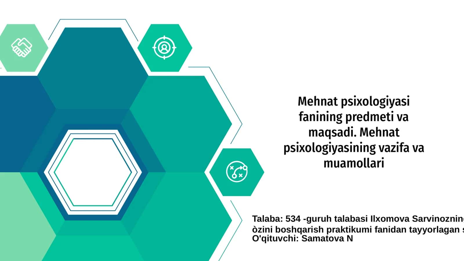 Mehnat psixologiyasi fanining predmeti va maqsadi