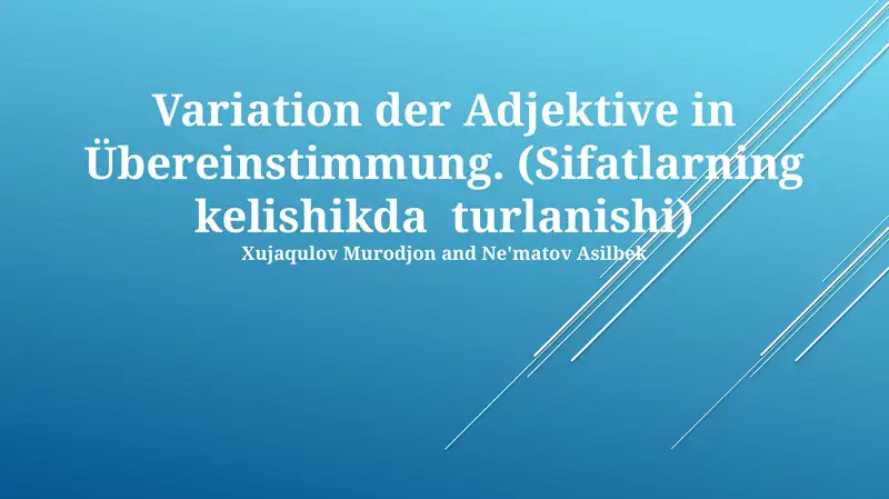 Variation der Adjektive in Übereinstimmung