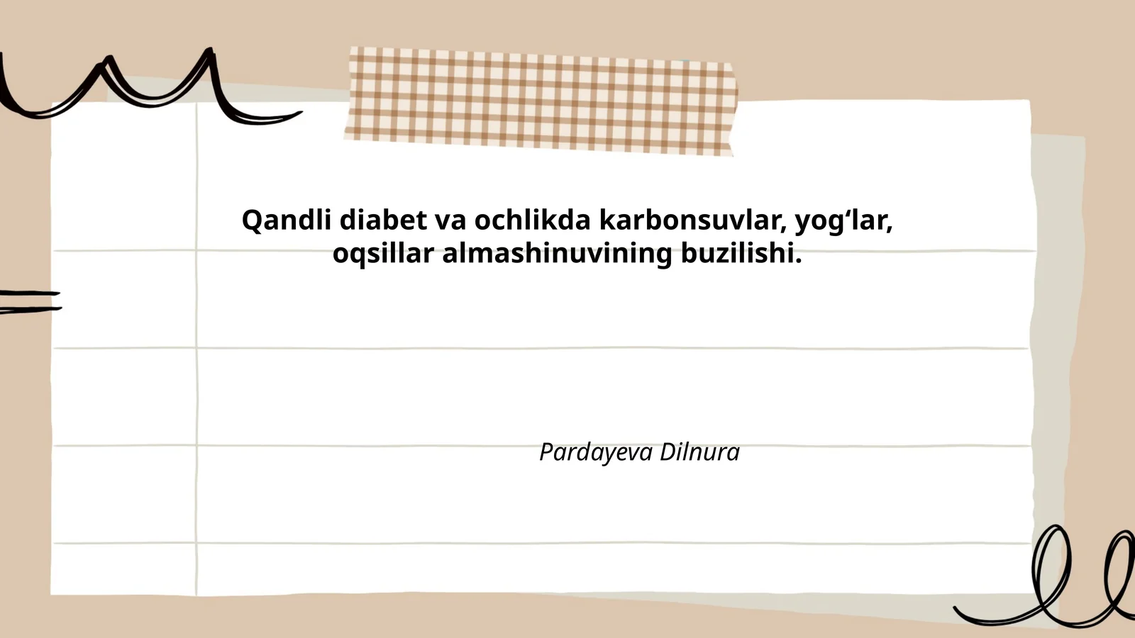 Qandli diabet va karbonsuvlar almashinuvining buzilishi