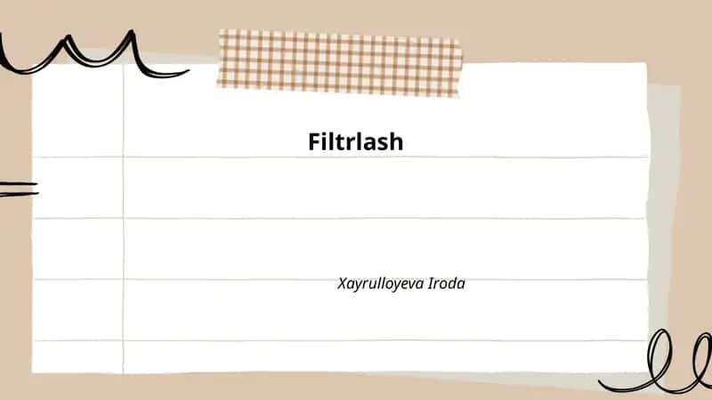 Filtrlash