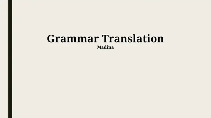Grammar Translation