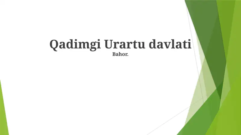 Qadimgi Urartu davlati