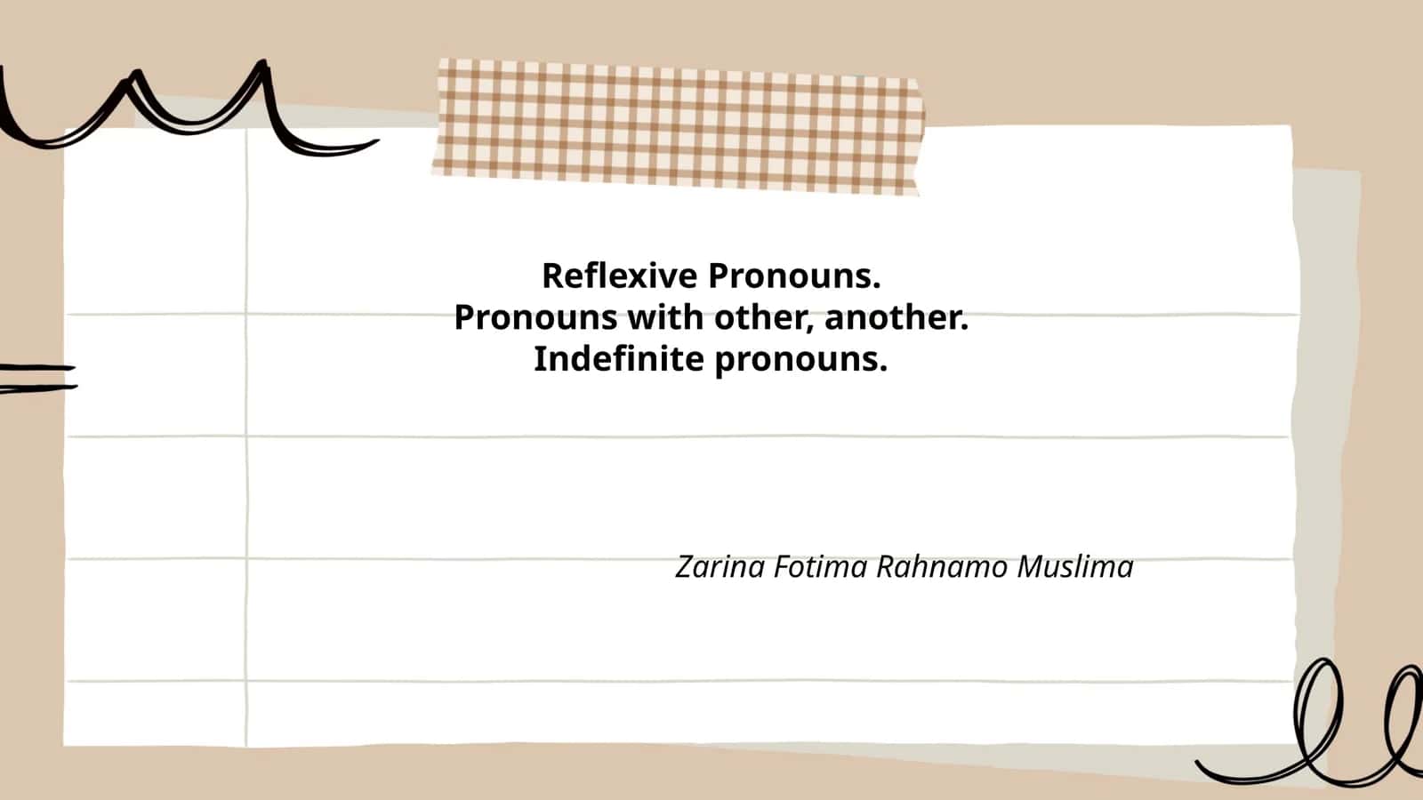 Reflexive Pronouns