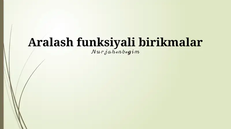 Aralash funksiyali birikmalar