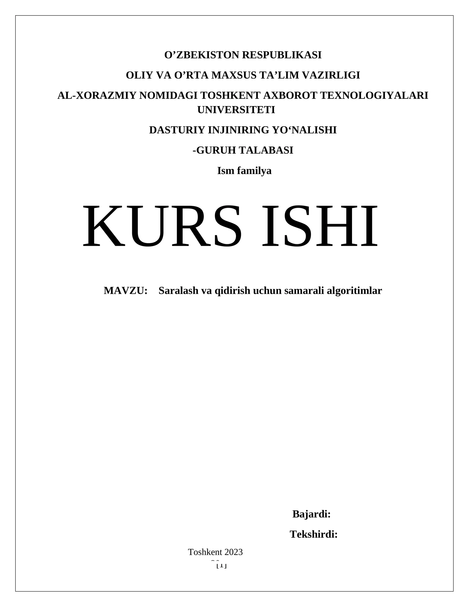 Saralash va qidirish uchun samarali algoritimlar