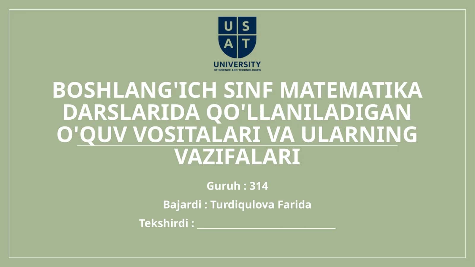 Matematikadan Boshlang'ich Sinflar Uchun Darsliklar