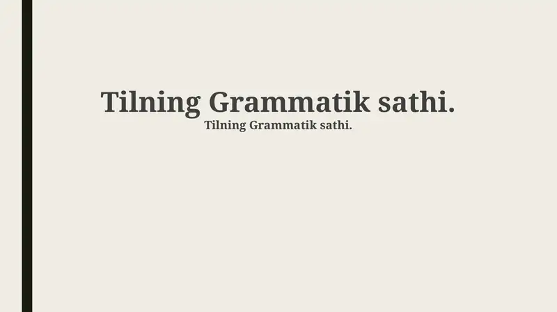 Tilning Grammatik sathi