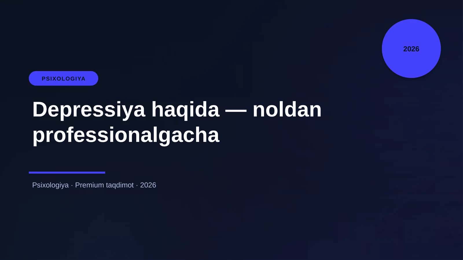 Depressiya haqida — noldan professionalgacha