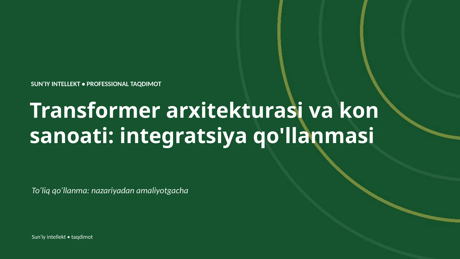 Transformer arxitekturasi va kon sanoati: integratsiya qo'llanmasi