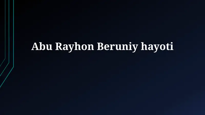 Abu RayhonBeruniyhayoti