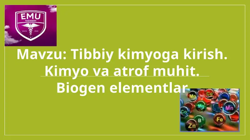 Tibbiykimyogakirish